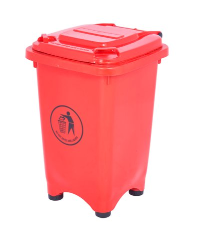 Static Bin; 50L; 30% Recycled Polyethylene; Red/Orange