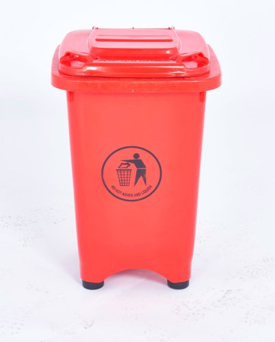 Static Bin; 50L; 30% Recycled Polyethylene; Red/Orange | LFB50Z_Red/Orange | GPC Industries Ltd