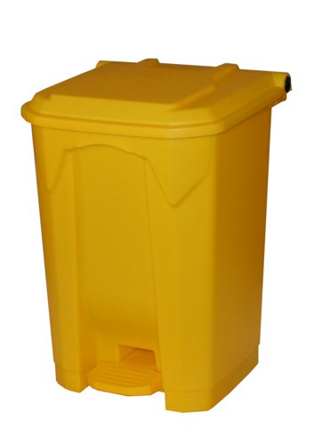 Pedal Bin; 50L; Polypropylene; Yellow