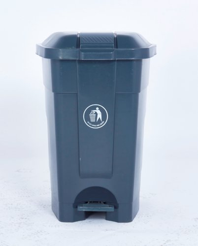 Pedal Bin; c/w Recycling Stickers; Set of 3; 70L; 30% Recycled Polyethylene; Dark Grey LPB70Y_DGrey