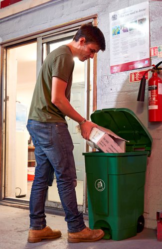 Pedal Bin; c/w Recycling Stickers; Set of 3; 70L; 30% Recycled Polyethylene; Green | LPB70Y_Green | GPC Industries Ltd