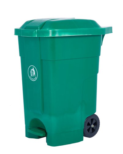 Pedal Bin; c/w Recycling Stickers; Set of 3; 70L; 30% Recycled Polyethylene; Green
