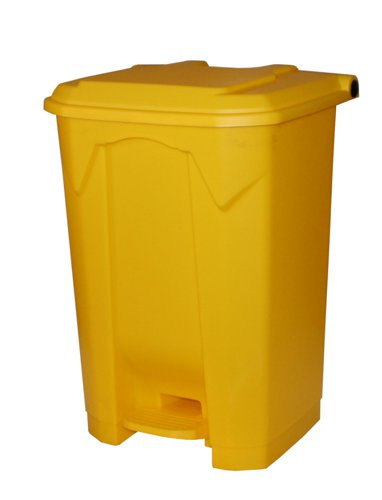 Pedal Bin; 80L; Polypropylene; Yellow