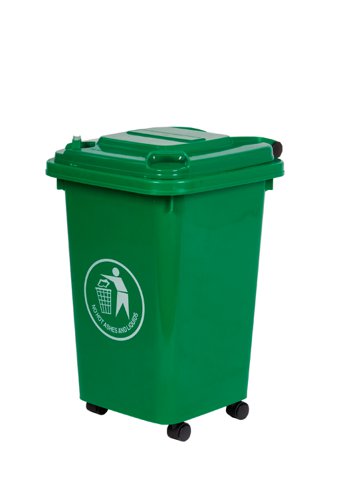 Wheelie Bin; 30L; 30% Recycled Polyethylene; Green