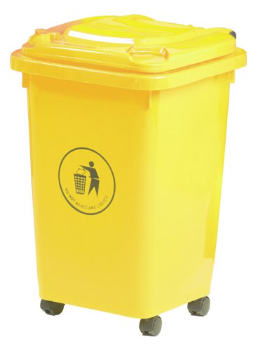 Wheelie Bin; 50L; 30% Recycled Polyethylene; Yellow | LWB50Y_Yellow | GPC Industries Ltd