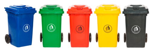 Wheelie Bin; 80L; 30% Recycled Polyethylene; Red/Orange
