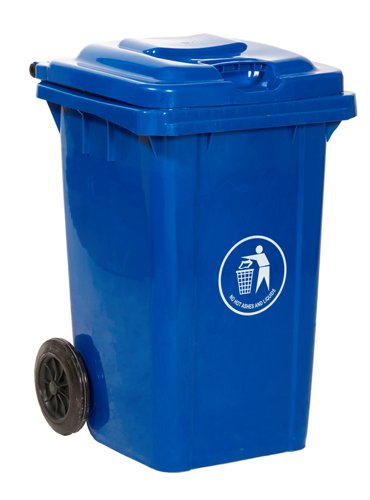 Wheelie Bin; 80L; 30% Recycled Polyethylene; Blue