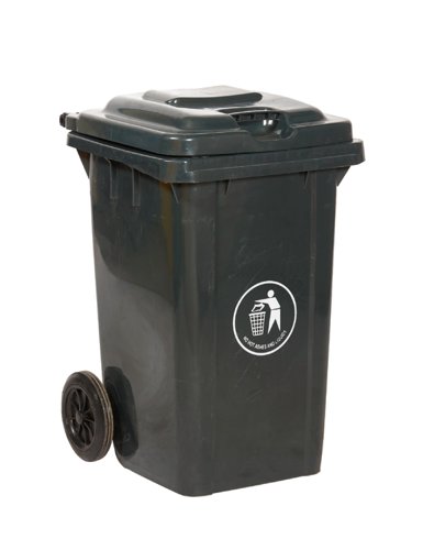 Wheelie Bin; 80L; 30% Recycled Polyethylene; Dark Grey