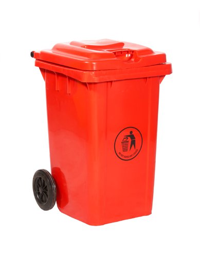 Wheelie Bin; 80L; 30% Recycled Polyethylene; Red/Orange GPC Industries Ltd