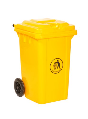 Wheelie Bin; 80L; 30% Recycled Polyethylene; Yellow LWB80Y_Yellow