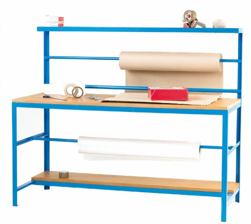 Economy Packing Bench; Overall Size L x W x H mm: 1525 x 610 x 1525; Blue/Wood