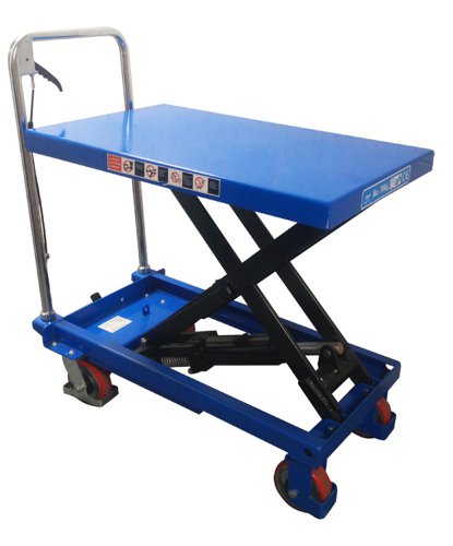 Vulcan® Single Scissor Lift Table; Platform Size W x D mm: 850 x 500; 300kg; Steel; Blue