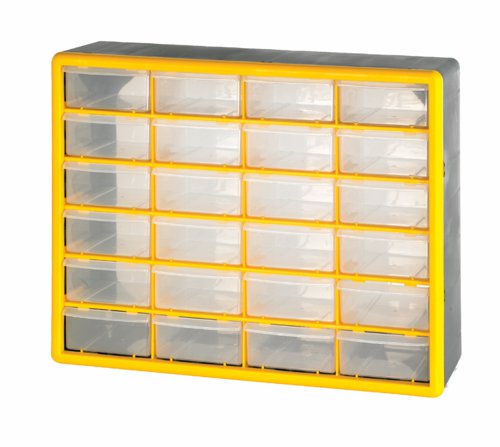 Compartment Storage Box; 24 large drawers; Yellow/Grey