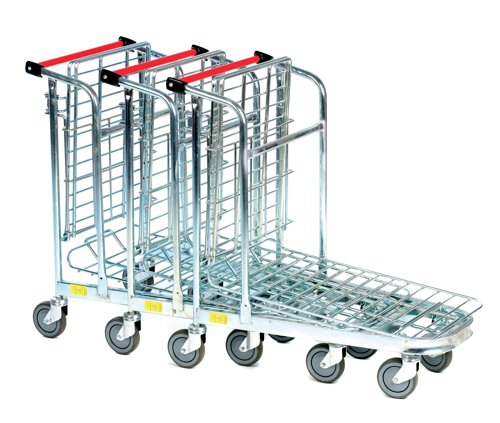 Folding top shelf to allow you to fit larger goods on the bottom shelfMobile on 4 Swivel 125mm Rubber CastorsLoad Cap: Top Shelf 50kg & Bottom Shelf 150kgShelf Heights mm: 220/535