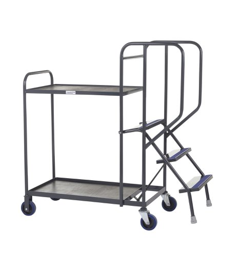 Stepped Picking Trolley, 2 Tier, 3 Step, 800 x 500 Timber | PAOP203Y | GPC Industries Ltd