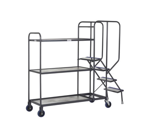 Stepped Picking Trolley, 3 Tier, 4 Step, 1000 x 500 Timber