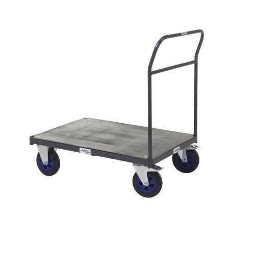 PAPT400Y | This unit has a single bar end and is manufactured from a strongsteel frame & timber decks. These platform trucks are designed tocarry up to 600kg of goods.