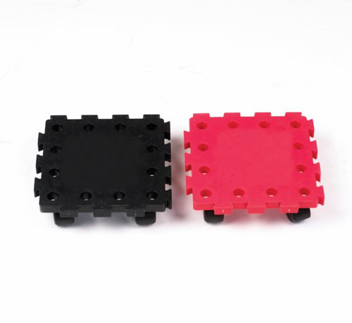 Each Pack Consists of 2 Dollies (1 Black & 1 Red)Simply 'Snap Lock' the Dollies Together to Create Your Required Size