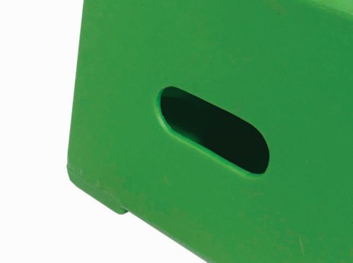 Heavy Duty Polyethylene Industrial Step; 4 Tread with Handrail; Green