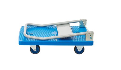 Proplaz® Blue Small Platform Trolley; Fixed/Swivel Castors; Steel/Plastic; 150kg; Blue/Grey PPU81Y