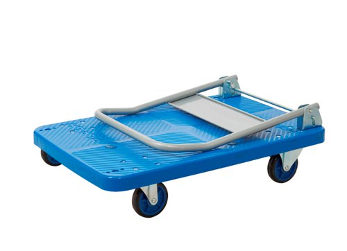 Proplaz® Blue Large Platform Trolley; Fixed/Swivel Castors; Steel/Plastic; 300kg; Blue/Grey