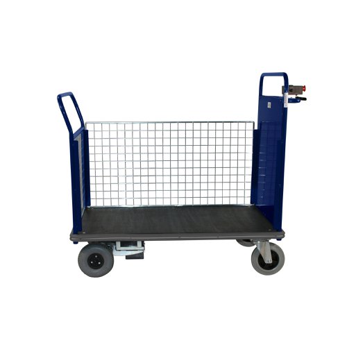 Powered Platform Truck - Steel End with Mesh Side & Opp End - Small PWPT403YBL