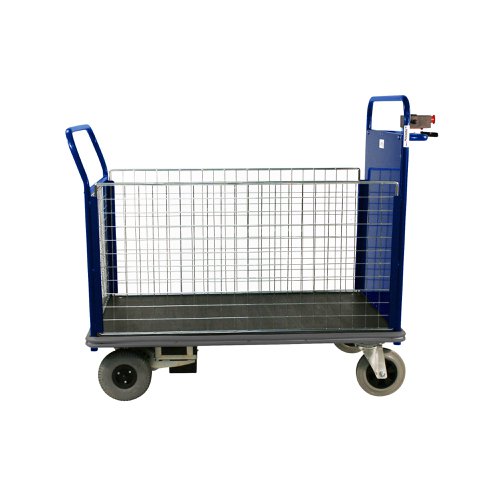 Powered Platform Truck - Steel End with 2 Mesh Sides & Opp End - Small PWPT404YBL