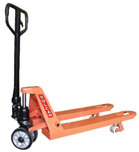 Conform to EN 1757-23 position trigger (lift, lower & neutral) with a comfortable rubber gripped handleMobile on 200mm nylon steering wheels & 85mm nylon front rollersQuick lift pump action speeds up pallet movement in busy work places like parcel/pallet distribution & couriers etcQuick lift function up to 300 kg weight