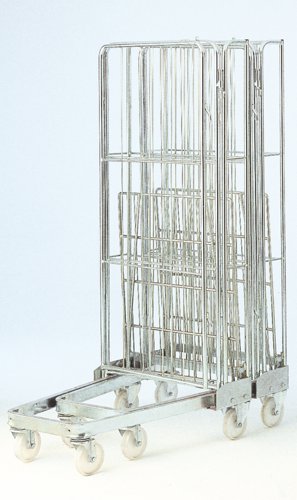 'A' Type Nestable Roll Container; 3 Sided with Removable Shelf; 500kg; Silver | RB1723&RC7383 | GPC Industries Ltd