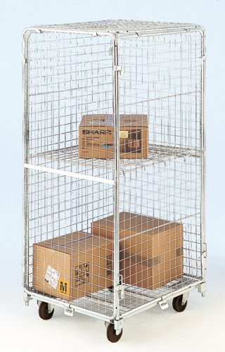 Demountable Roll Container; 4 Security Sides (50 x 50mm Mesh); Internal Height mm: 1640; 500kg; Silver