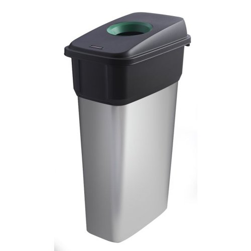 SB270Z_GLMRST | Slim metal look plastic recycling bins are the perfect choice for the workplace & homeIdeal for recycling & your normal waste