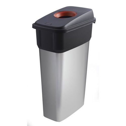 SB270Z_RLPBST | Slim metal look plastic recycling bins are the perfect choice for the workplace & homeIdeal for recycling & your normal waste