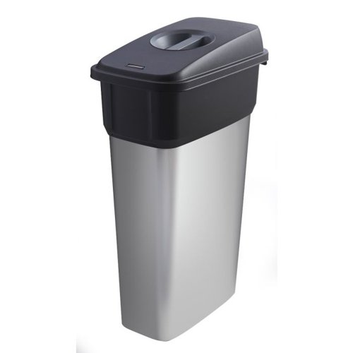SB355Z_GLGWST | Slim metal look plastic recycling bins are the perfect choice for the workplace & homeIdeal for recycling & your normal waste