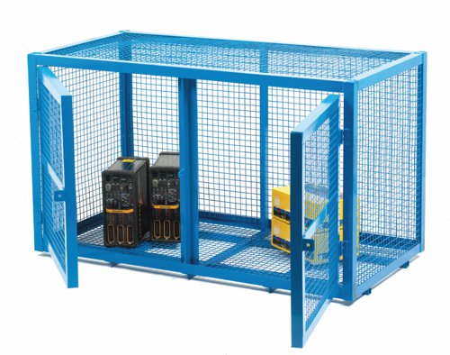 Security Cage; 830 x 1400 x 700; Double Door; 500kg; Blue