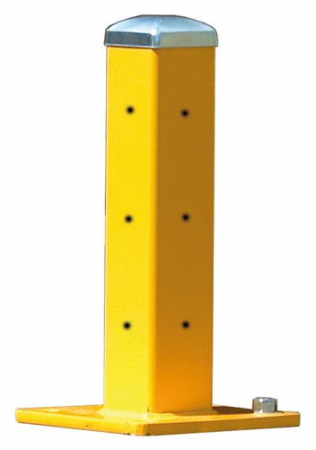 Single Post to suit Triple Ridge Steel Barriers; 483H mm; Yellow