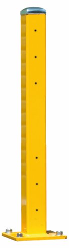 Double Post to suit Triple Ridge Steel Barriers; 1093H mm; Yellow/Silver