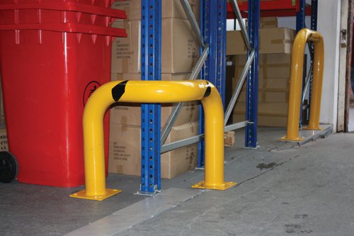 Constructed from heavy duty 115mm diameter steel pipe, these units are ideal for work areasBases are pre-drilled with 22mm diameter holes for fixing to the floor (not supplied)These units are powder coated yellow for high visibilityMounted plate size: 200 x 200mm