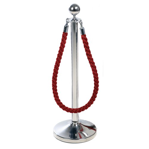 Obex Barriers® Stainless Steel Ball Head Post with Red Rope SPL11Z&SRL21R
