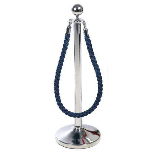 Obex Barriers® Stainless Steel Ball Head Post with Blue Rope