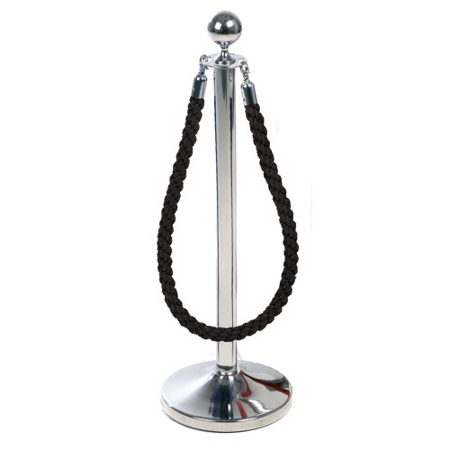 Obex Barriers® Stainless Steel Ball Head Post with Black Rope