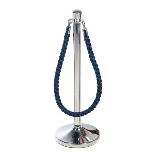Obex Barriers® Stainless Steel Top Hat Head Post with Blue Rope