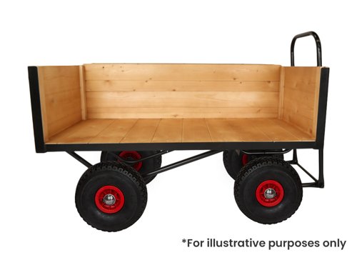 LOOPED HANDLE TURNTABLE TRUCK - 1500 x 700mm Platform - Slide in 2x200mm =400mm Deep Sides - 355mm Cushion Wheels
