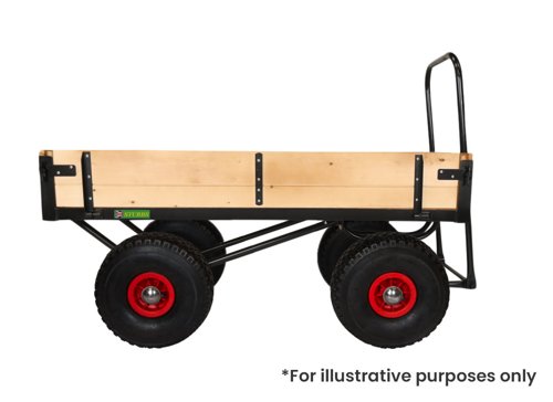 LOOPED HANDLE TURNTABLE TRUCK - 1500 x 700mm Platform - 200mm Deep Hinged Sides - 355mm Cushion Wheels