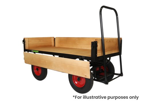 LOOPED HANDLE TURNTABLE TRUCK - 1500 x 700mm Platform - 200mm Deep Hinged Sides- 400mm Pneumatic Wheels
