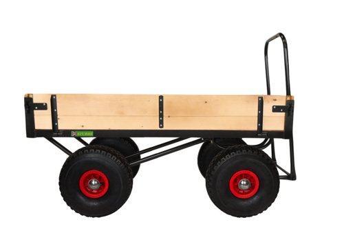 LOOPED HANDLE TURNTABLE TRUCK - 1800 x 750mm Platform - 200mm Deep Hinged Sides - 355mm Cushion Wheels