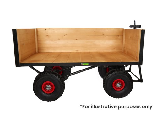 HD TURNTABLE TRUCK - 1500 x 750mm Platform - Slide in 2x200mm =400mm Deep Sides - 355mm Cushion Wheels