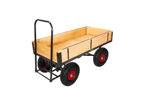 LOOPED HANDLE TURNTABLE TRUCK - 1500 x 700mm Platform - 200mm Deep Slide in Sides - 355mm Cushion Wheels