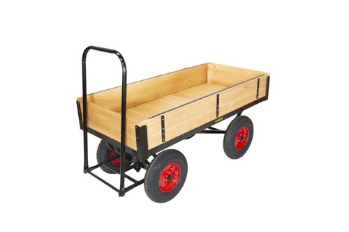 LOOPED HANDLE TURNTABLE TRUCK - 1500 x 700mm Platform - 200mm Deep Slide in Sides- 400mm Pneumatic Wheels