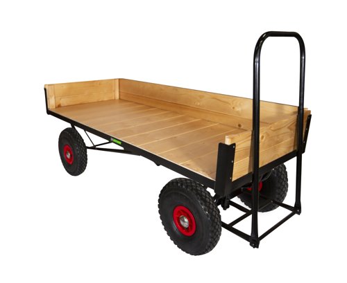 LOOPED HANDLE TURNTABLE TRUCK - 1800 x 750mm Platform - 200mm Deep Slide in Sides - 355mm Cushion Wheels