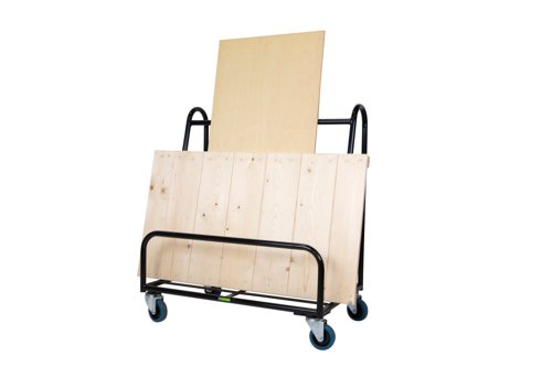 BOARD TROLLEY WITH REMOVABLE BASKET - Overall 865L x 485W x 980H - 125mm Swivel Castors
